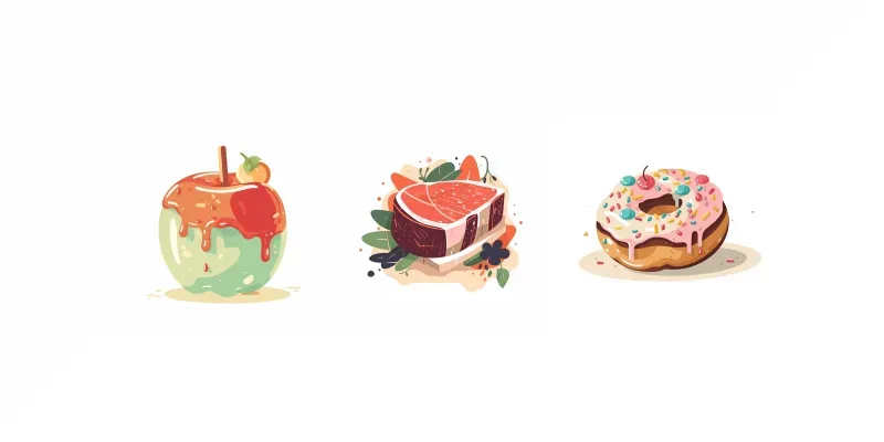 Pastel Food Illustrations generated by undefined
