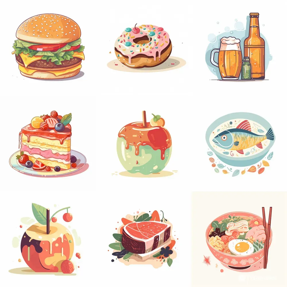 Pastel Food Illustrations