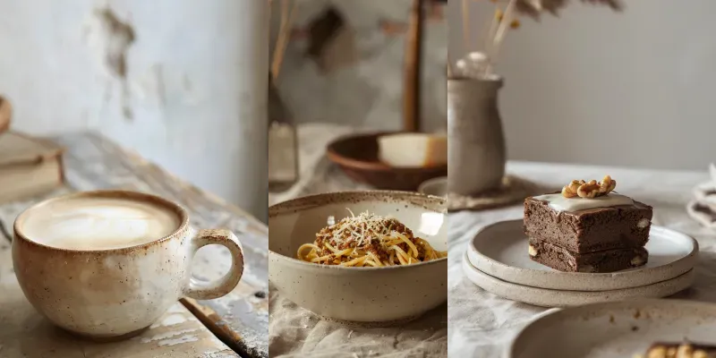 Foods On Handmade Ceramic Plates generated by undefined