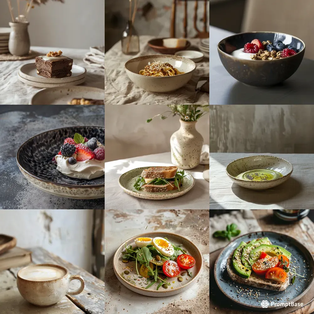 Foods On Handmade Ceramic Plates