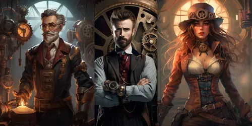 Steampunk Characters generated by midjourney
