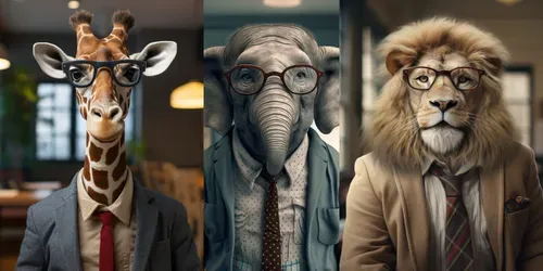Realistic Animals Wearing Glasses generated by midjourney