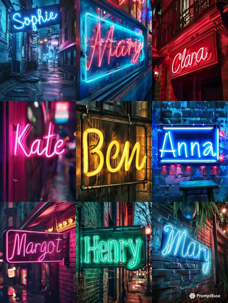 Custom Name Neon Sign Photo Wall Art