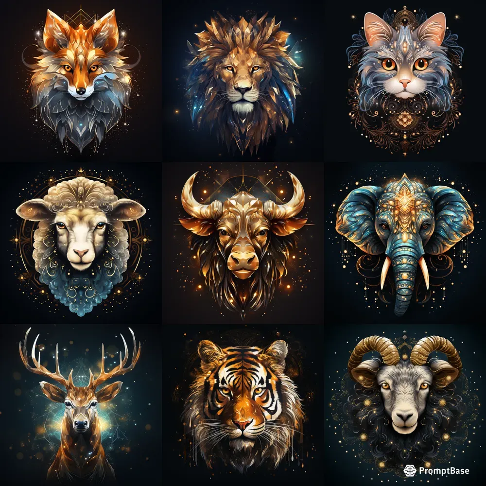 Abstract Animal Heads