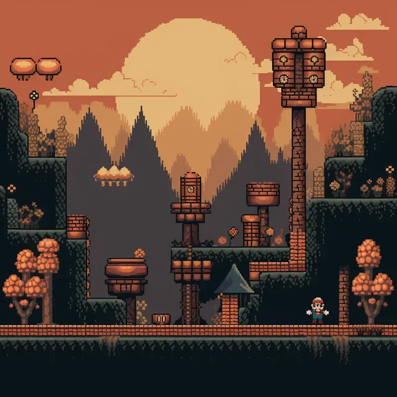 Pixel Art 8bit Old Game Environments