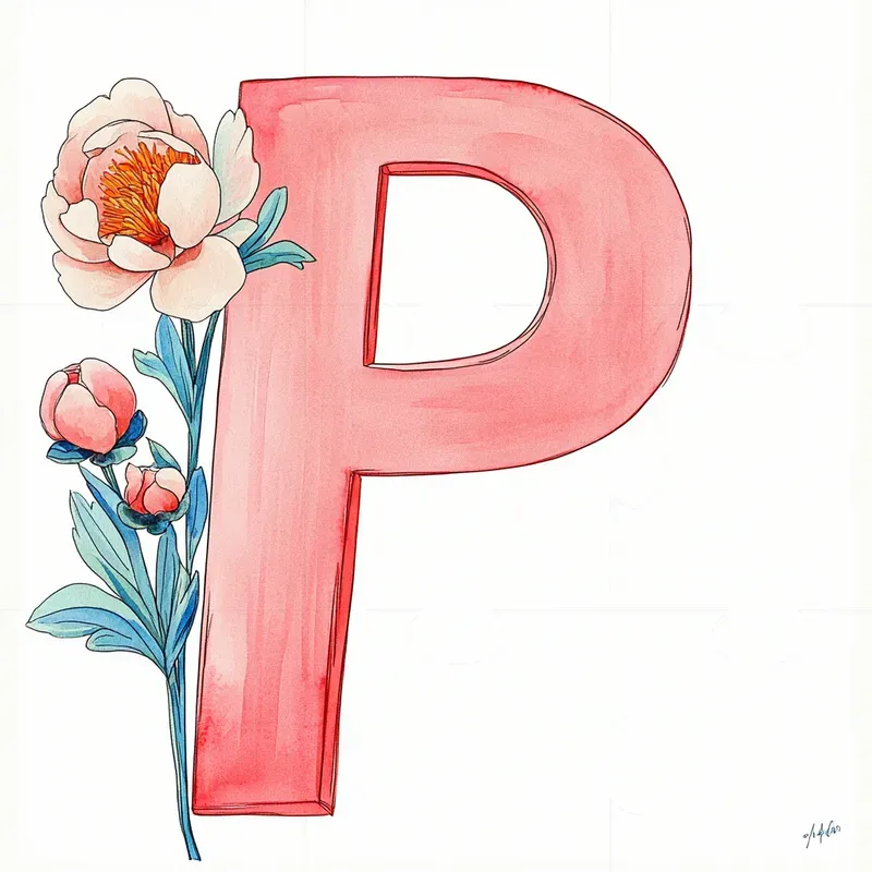 Cute Floral Letters In Pink Style