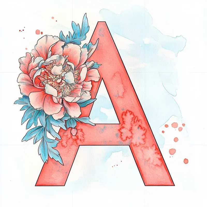 Cute Floral Letters In Pink Style