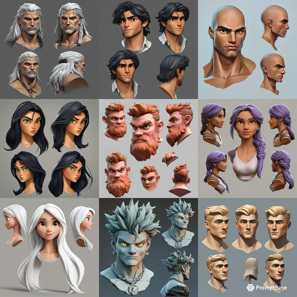 Character Head Concept Art 3D