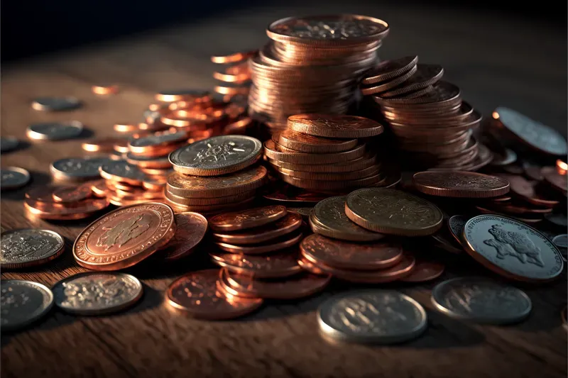 Coins Money Piles