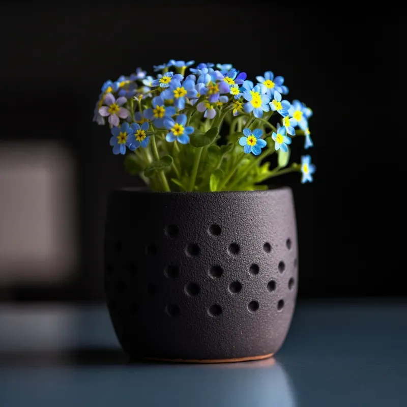 Little Plants And Flowers In Pots