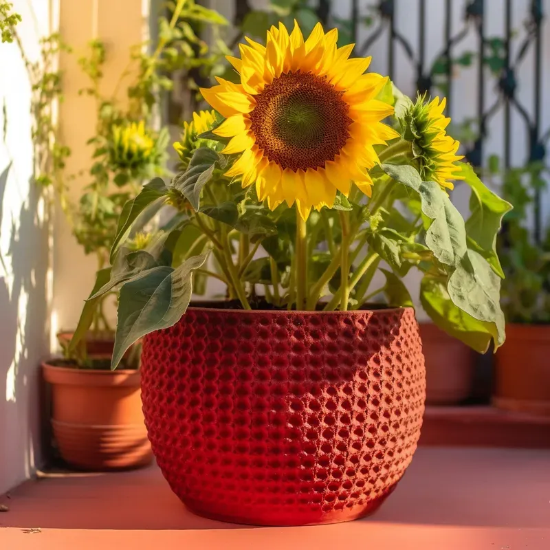 Little Plants And Flowers In Pots
