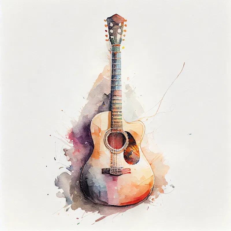 Watecolor Musical Instruments