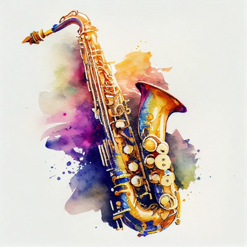 Watecolor Musical Instruments