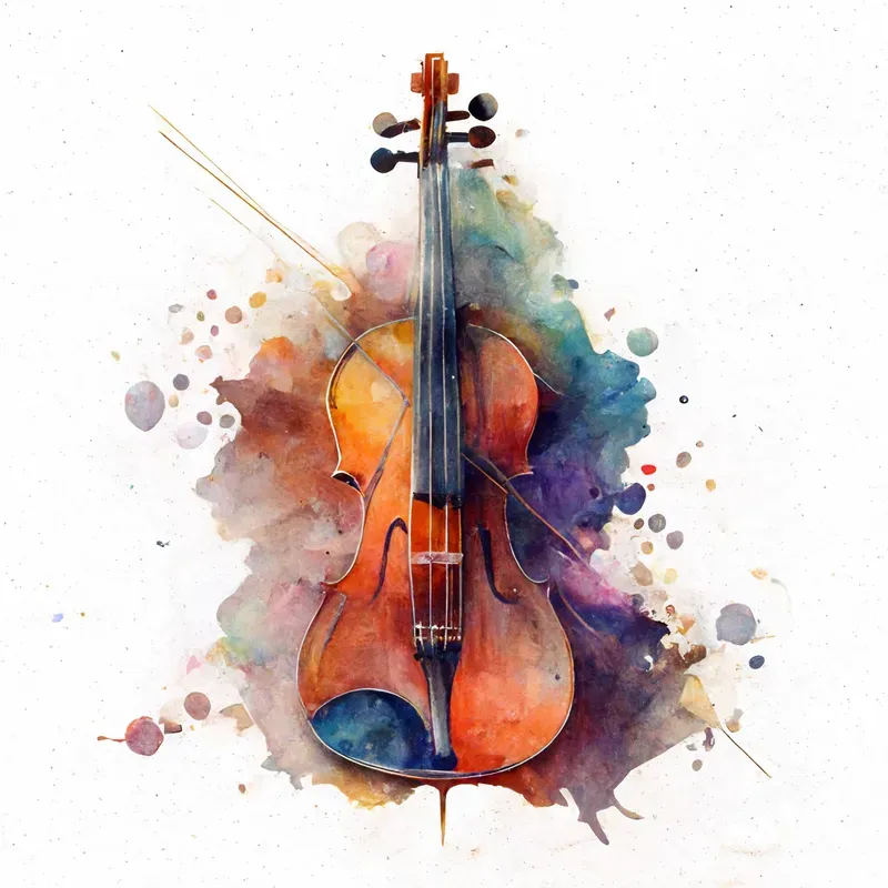 Watecolor Musical Instruments