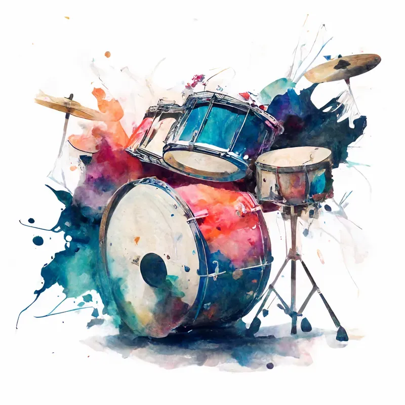 Watecolor Musical Instruments