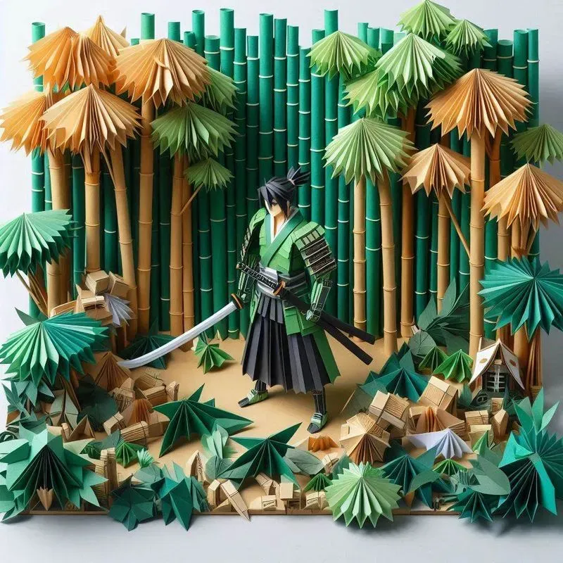 Origami Anime Character Scenes