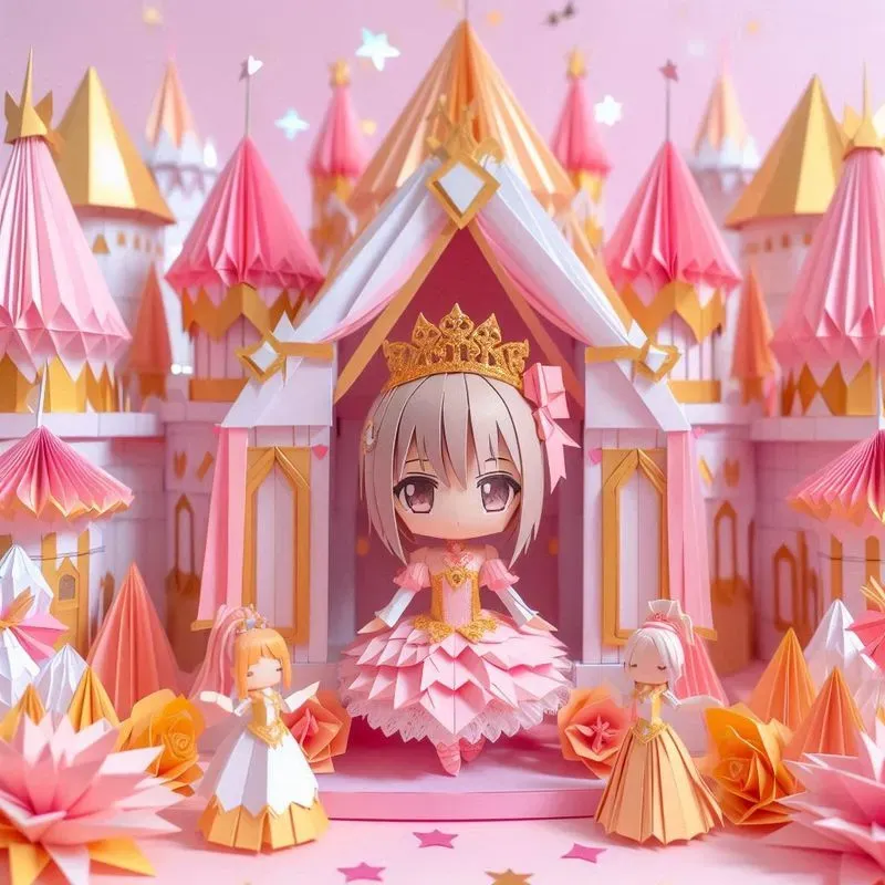 Origami Anime Character Scenes