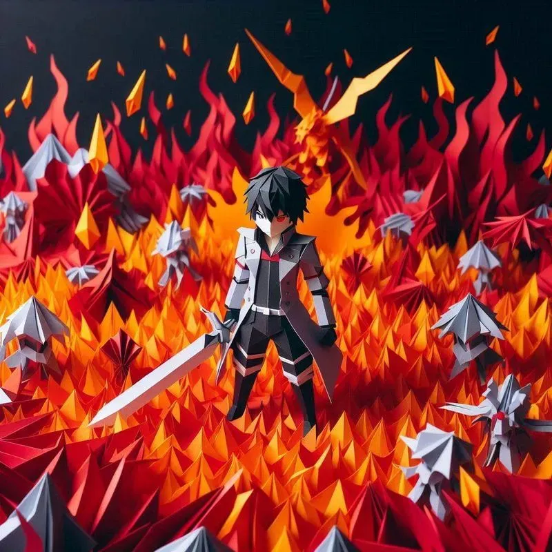 Origami Anime Character Scenes