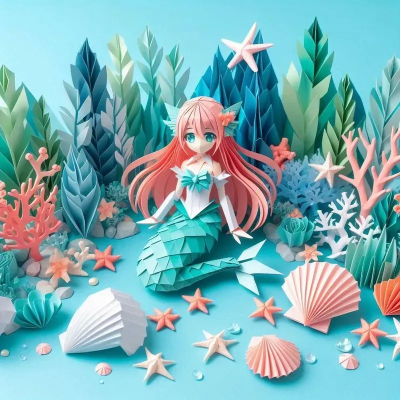 Origami Anime Character Scenes