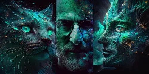 Wavy Ink Celestial Characters generated by midjourney