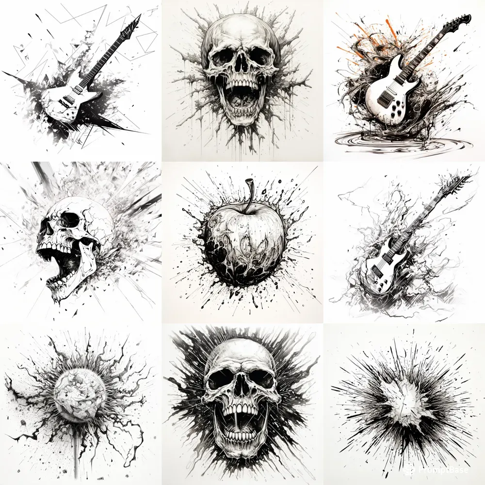 Exploding Ink Drawings