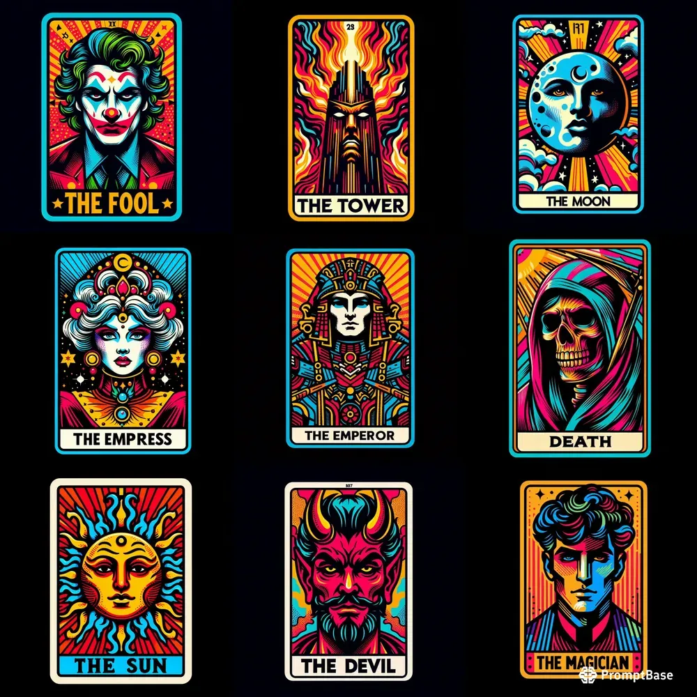 Vibrant Pop Art Tarot Cards