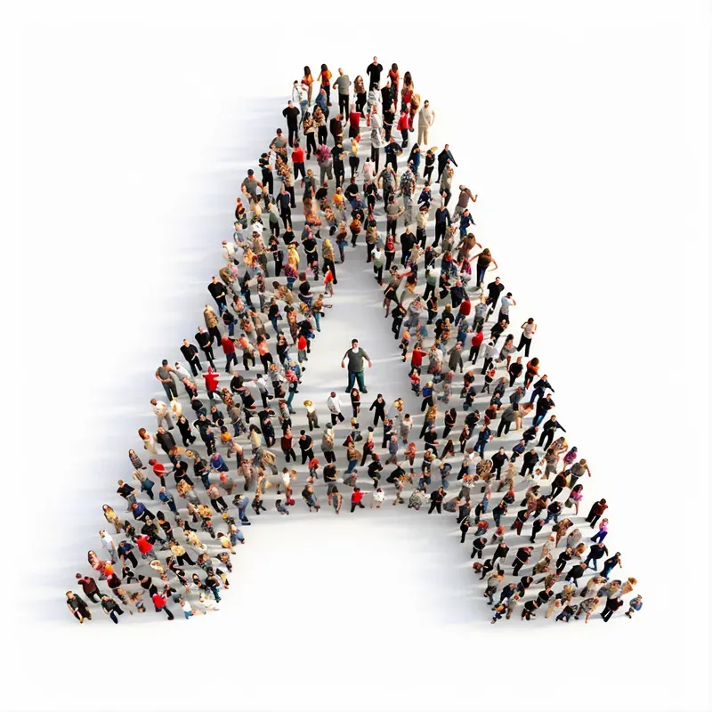 Alphabets With Letters Made Of People