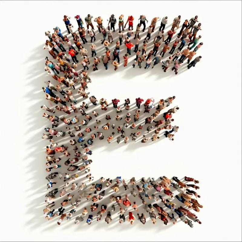Alphabets With Letters Made Of People