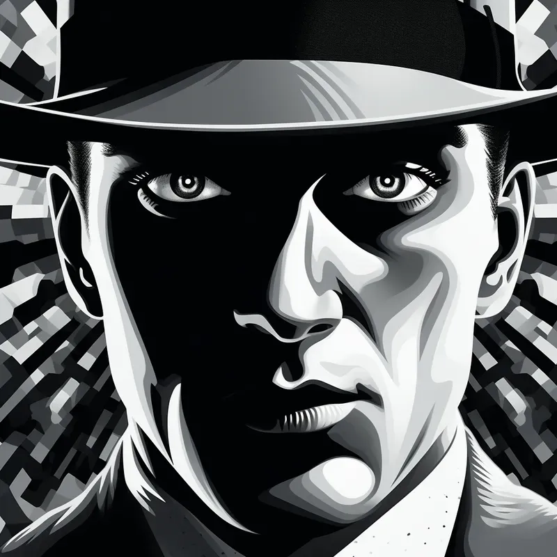 Portrait Black And White Noir Comics