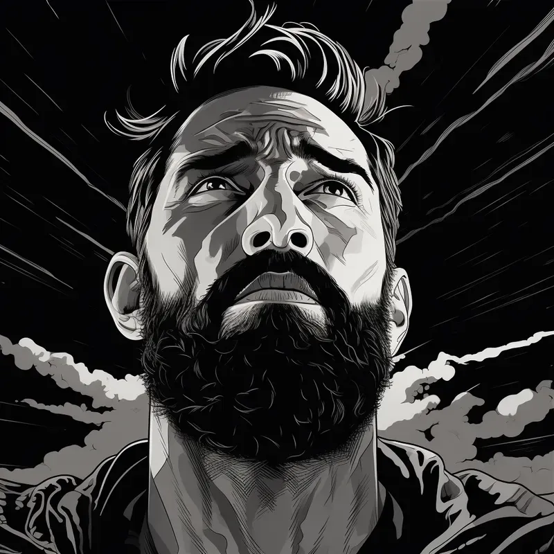 Portrait Black And White Noir Comics