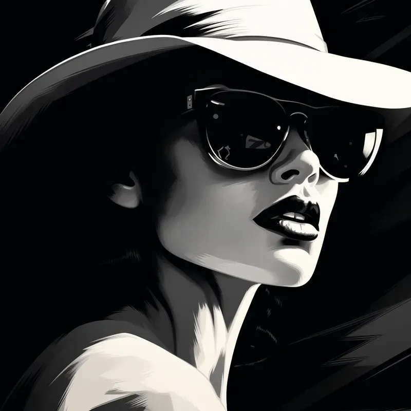 Portrait Black And White Noir Comics