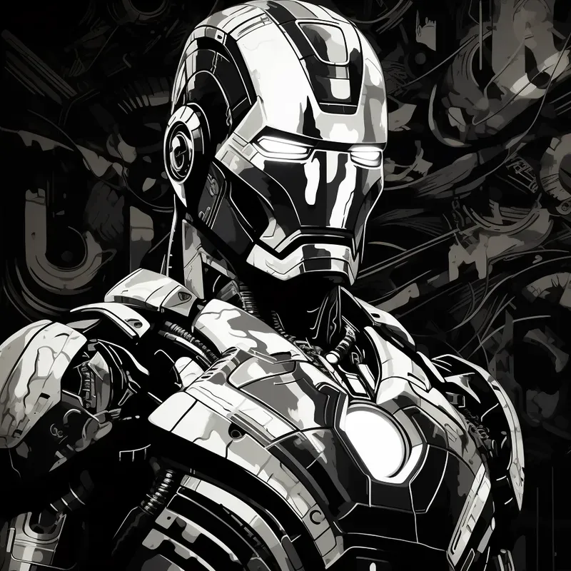 Portrait Black And White Noir Comics