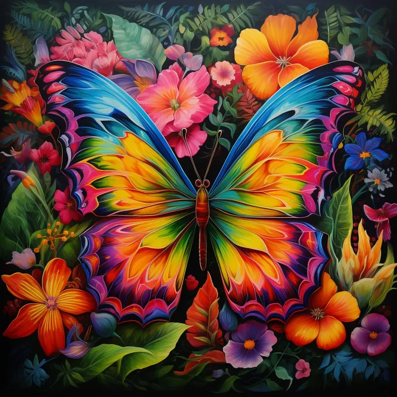 Paintings Of With Colorful Flowers