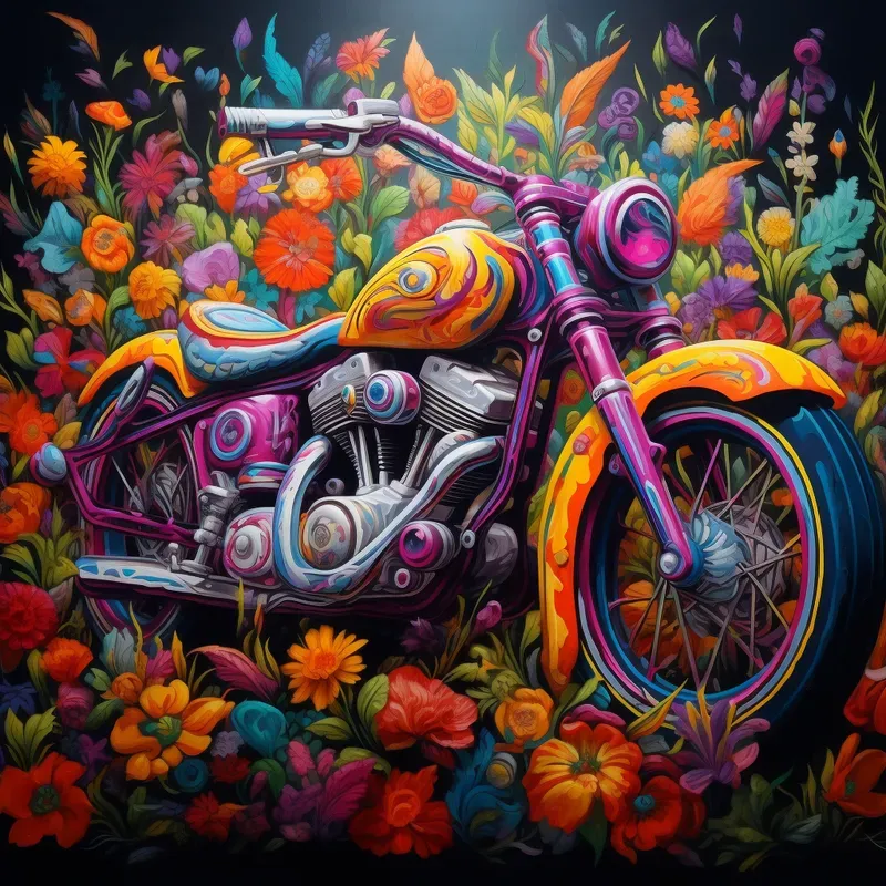 Paintings Of With Colorful Flowers