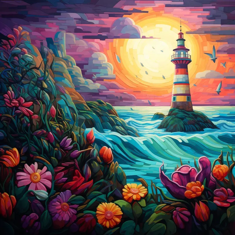 Paintings Of With Colorful Flowers