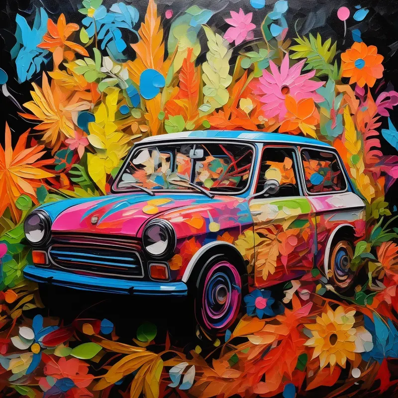 Paintings Of With Colorful Flowers
