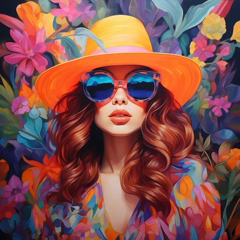Paintings Of With Colorful Flowers