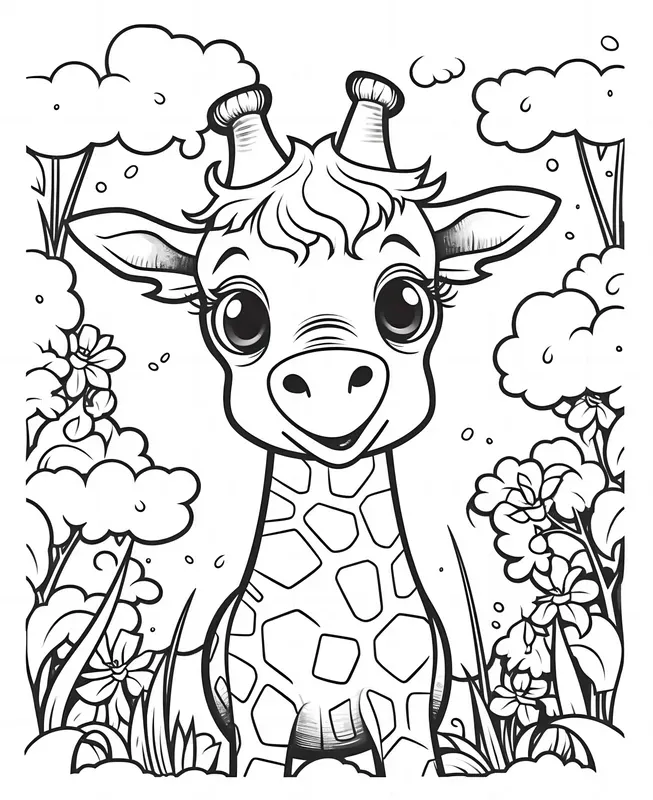 Kawaii Animals Anime Coloring Pages