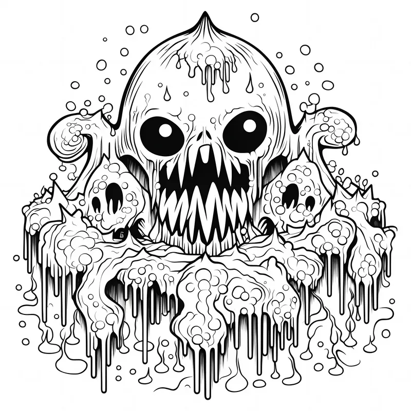 Creepy Kawaii Horror Coloring Book Pages