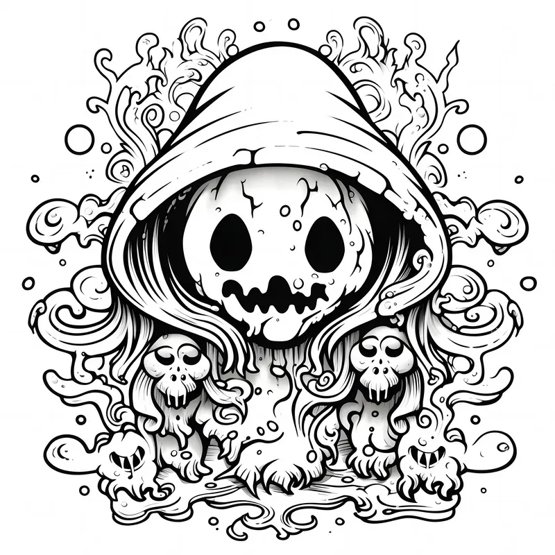 Creepy Kawaii Horror Coloring Book Pages
