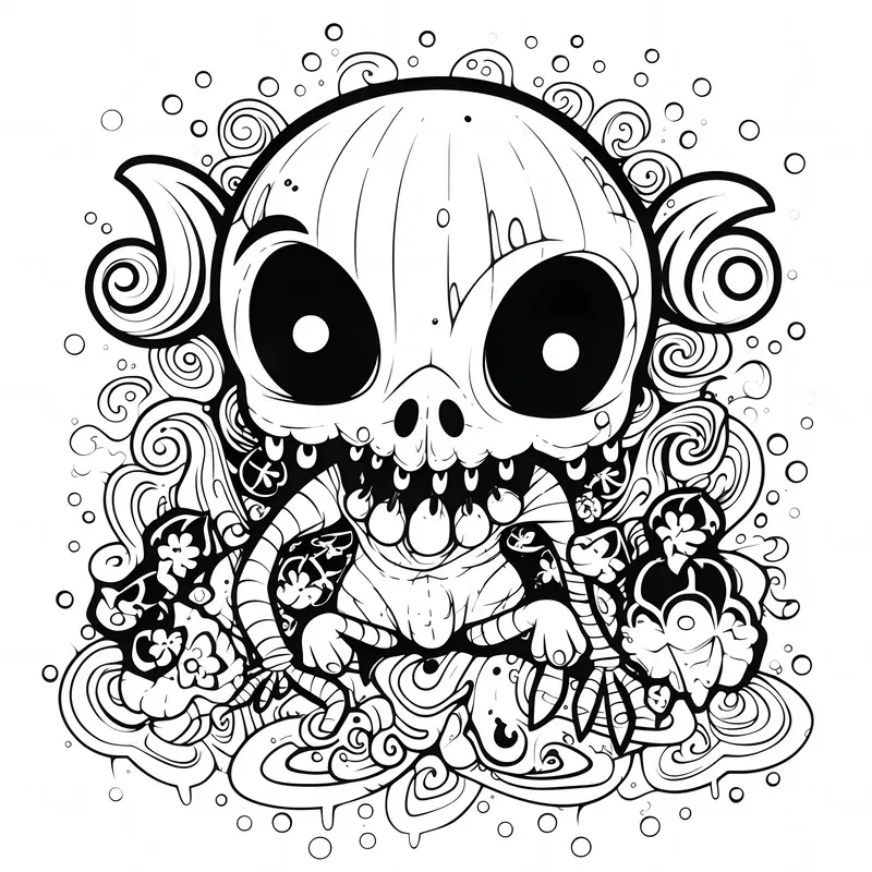 Creepy Kawaii Horror Coloring Book Pages
