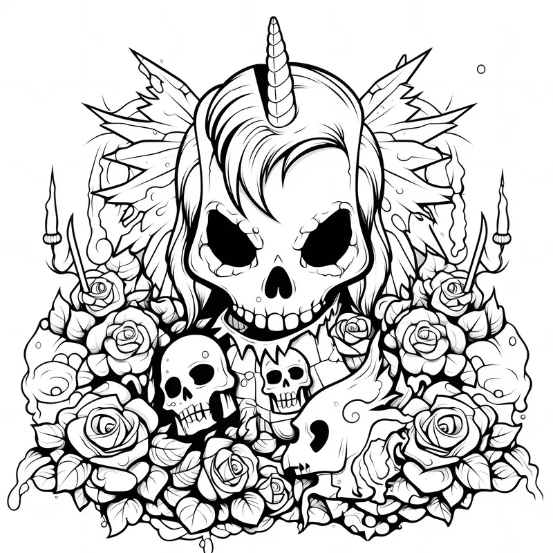 Creepy Kawaii Horror Coloring Book Pages