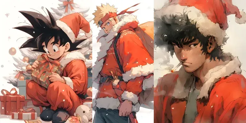 Christmas Anime Characters Art generated by undefined