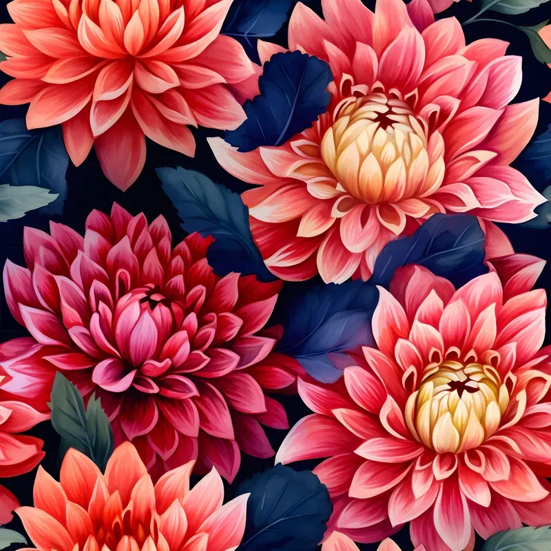 Watercolor Flowers Seamless Patterns