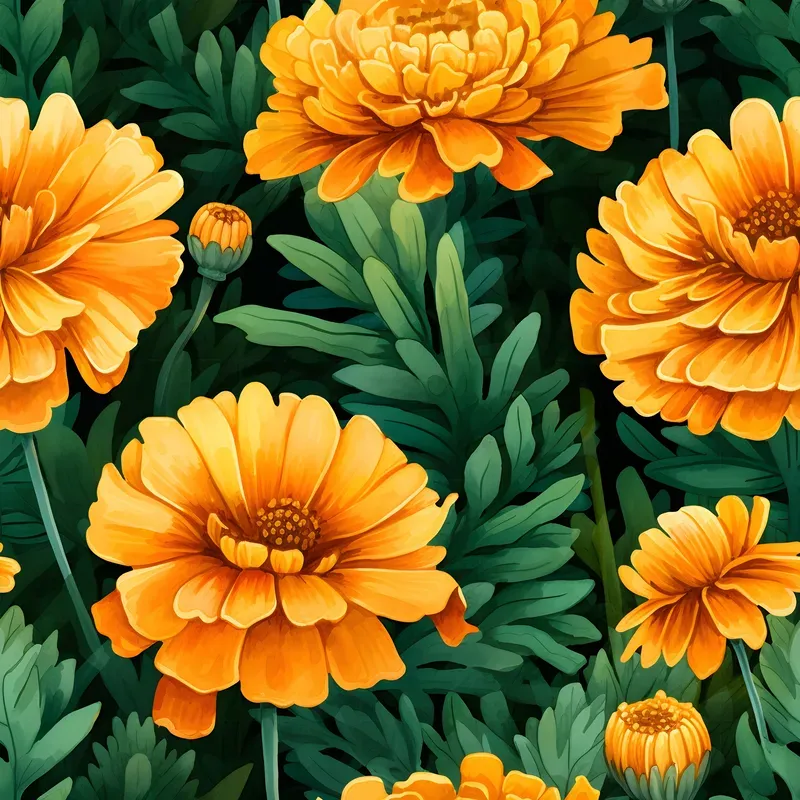 Watercolor Flowers Seamless Patterns