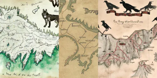 Mythological Maps generated by dalle