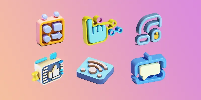 3D Social Icons generated by undefined