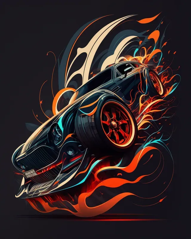 T-shirt Cars Illustrations Designs