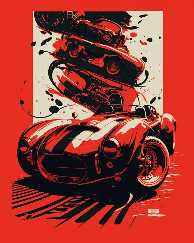 T-shirt Cars Illustrations Designs