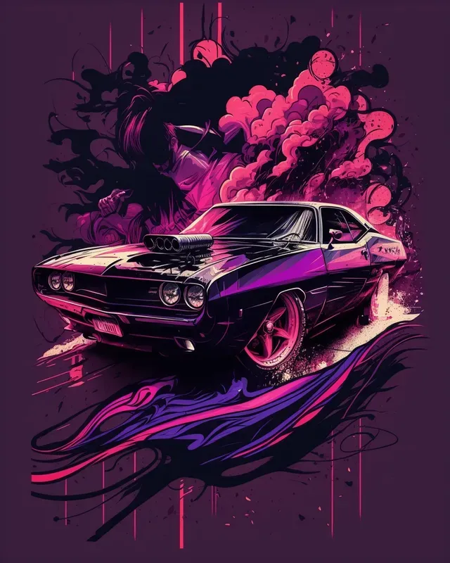 T-shirt Cars Illustrations Designs